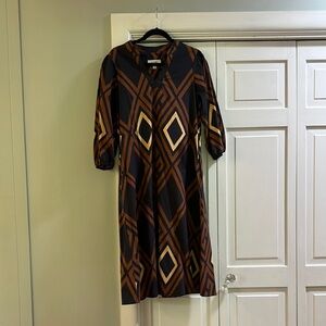 Anthropologie porridge geometric Brown and Black Dress